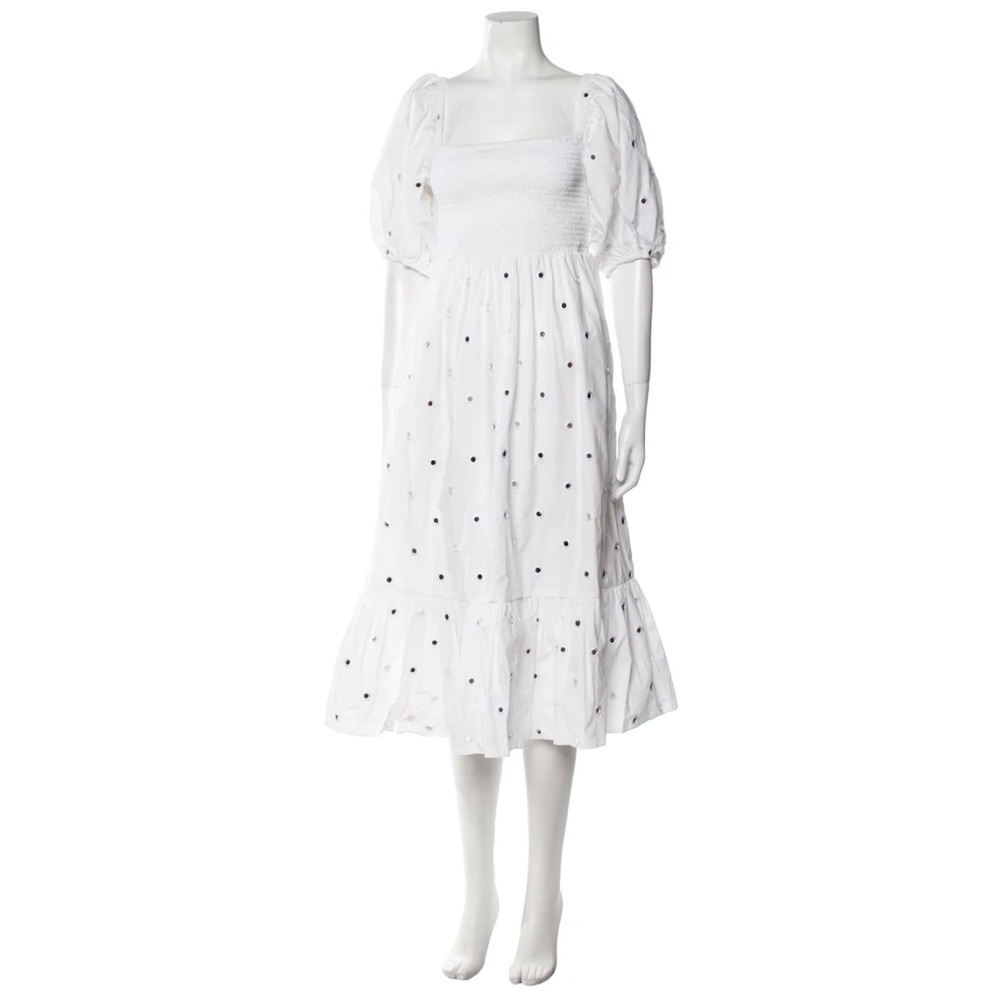 RHODE Eloise Mirror Eyelet Midi Dress